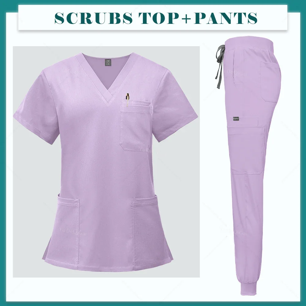 Uniforme de enfermeira médica para homens e mulheres, Conjunto de esfrega cirúrgico, Roupa Pet, Roupa de laboratório, Clinic Workwear, Clinic and Spa Accessories