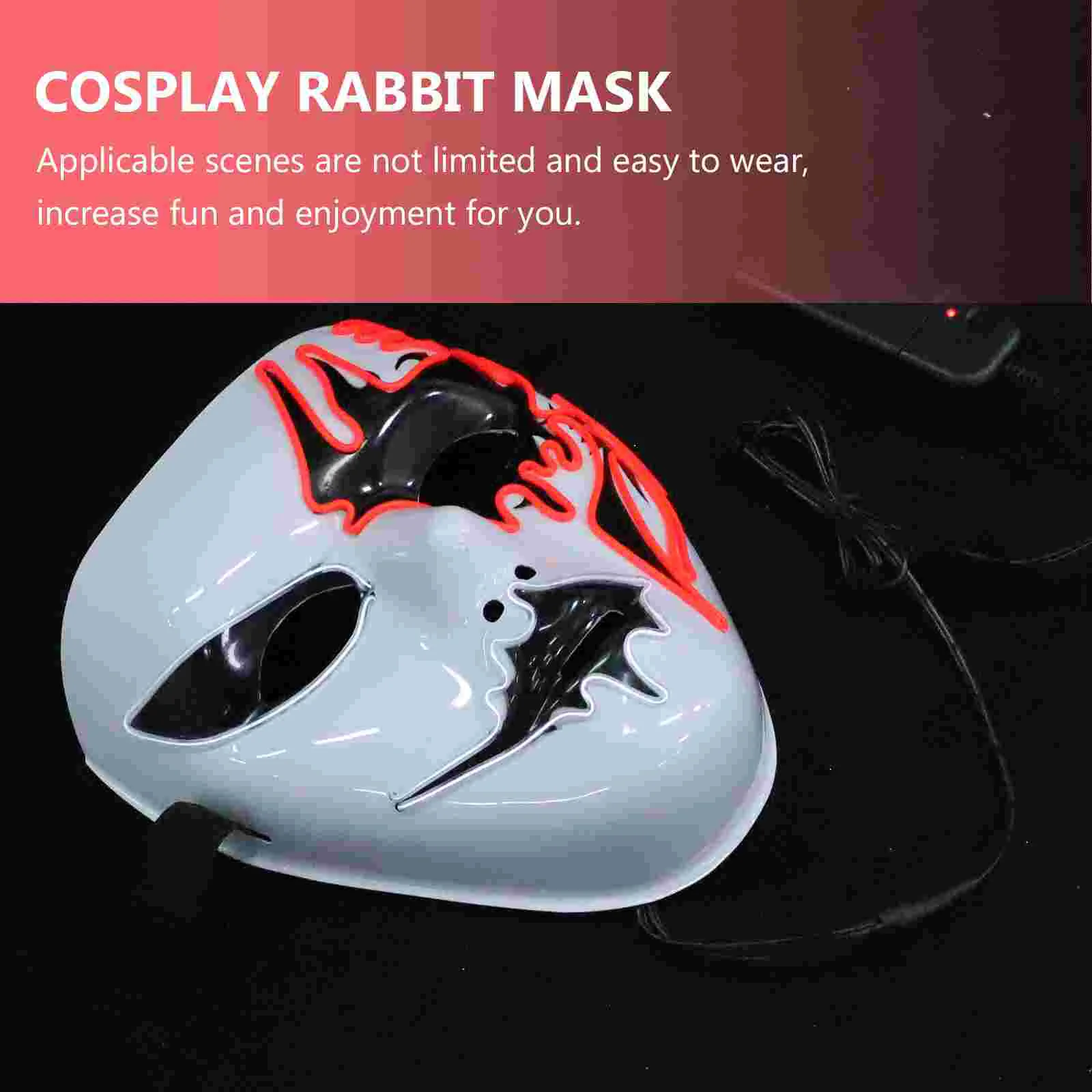 Luminous Area Party Performance Mask Glowing Halloween Shine Full Cover Cosplay Plastic Rabbit