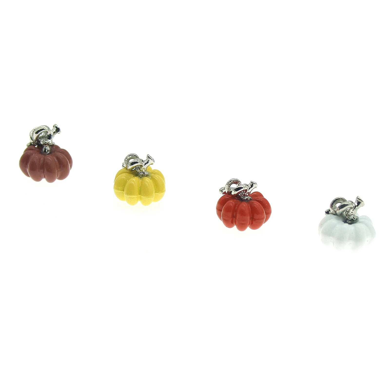 10PCS Colorful Enamel Halloweem Pumpkin Alloy Charm DIY Jewelry Earring Necklace Three Dimensional Pumpkin Pendants Accessories