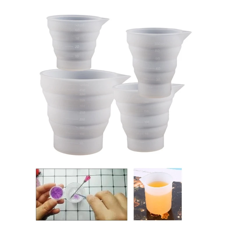 Silicone Mixing Container Mold Measure Cup Resin Molds DIY Casting Jewelry Making Moulds for Resin Art Crafts Projects 40GB