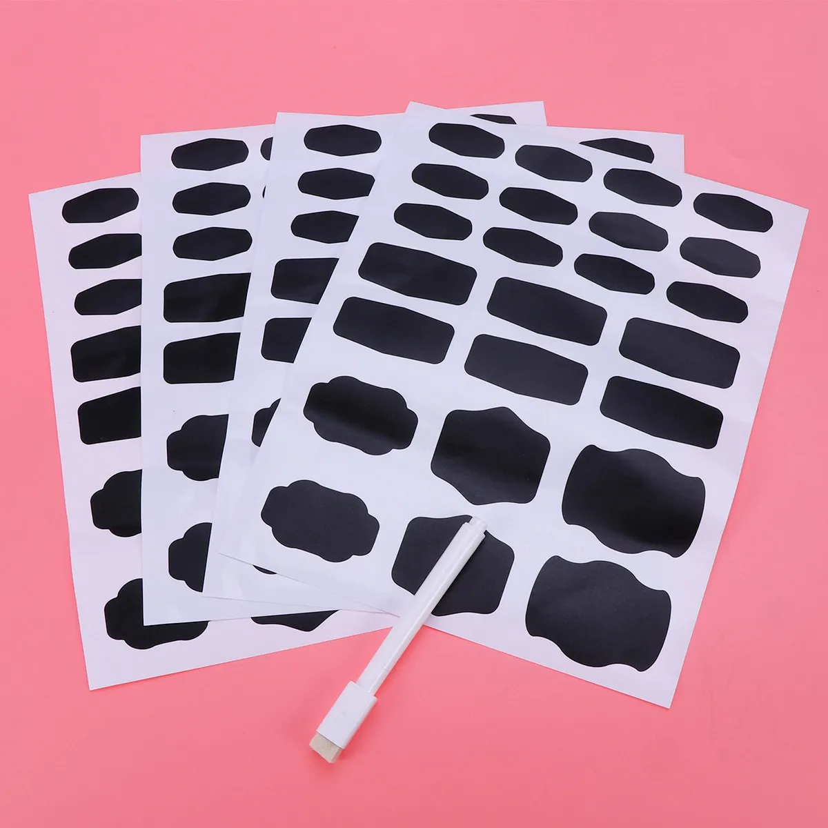 96Pcs Reusable Chalkboard Labels Vinyl Blackboard Sticker Waterproof Writable Erasable Cuttable for Birthday Christmas Wedding