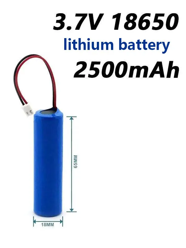

3.7V 18650 Rechargeable Lithium Battery High Capacity 2500mAh for Power Bank, Electric Tool, Safe with Long Cycle Life