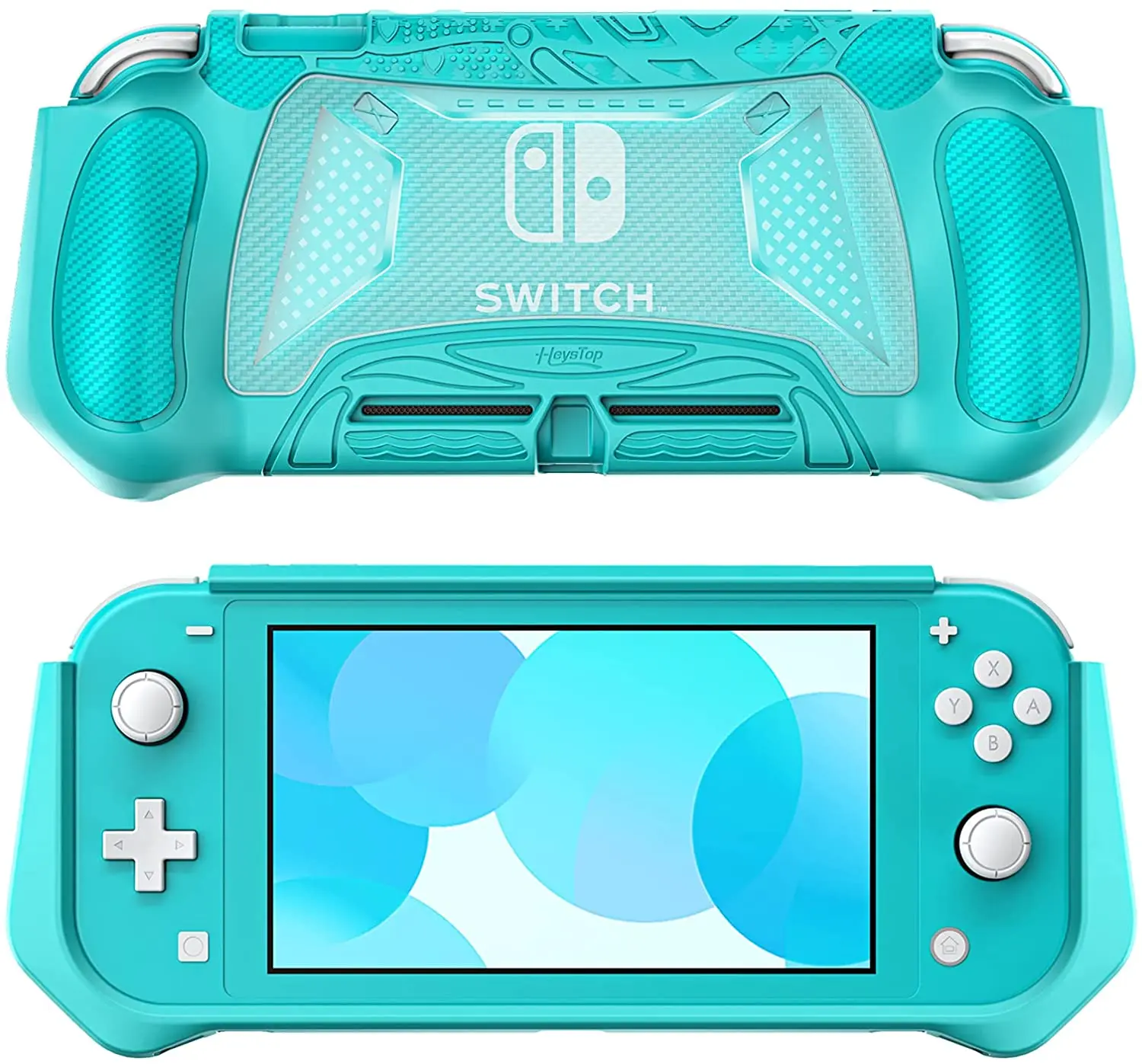 HEYSTOP Protective Case for Nintendo Switch Lite with Game Card Storage, Tempered Glass Screen Protector and 6 Thumb Grip