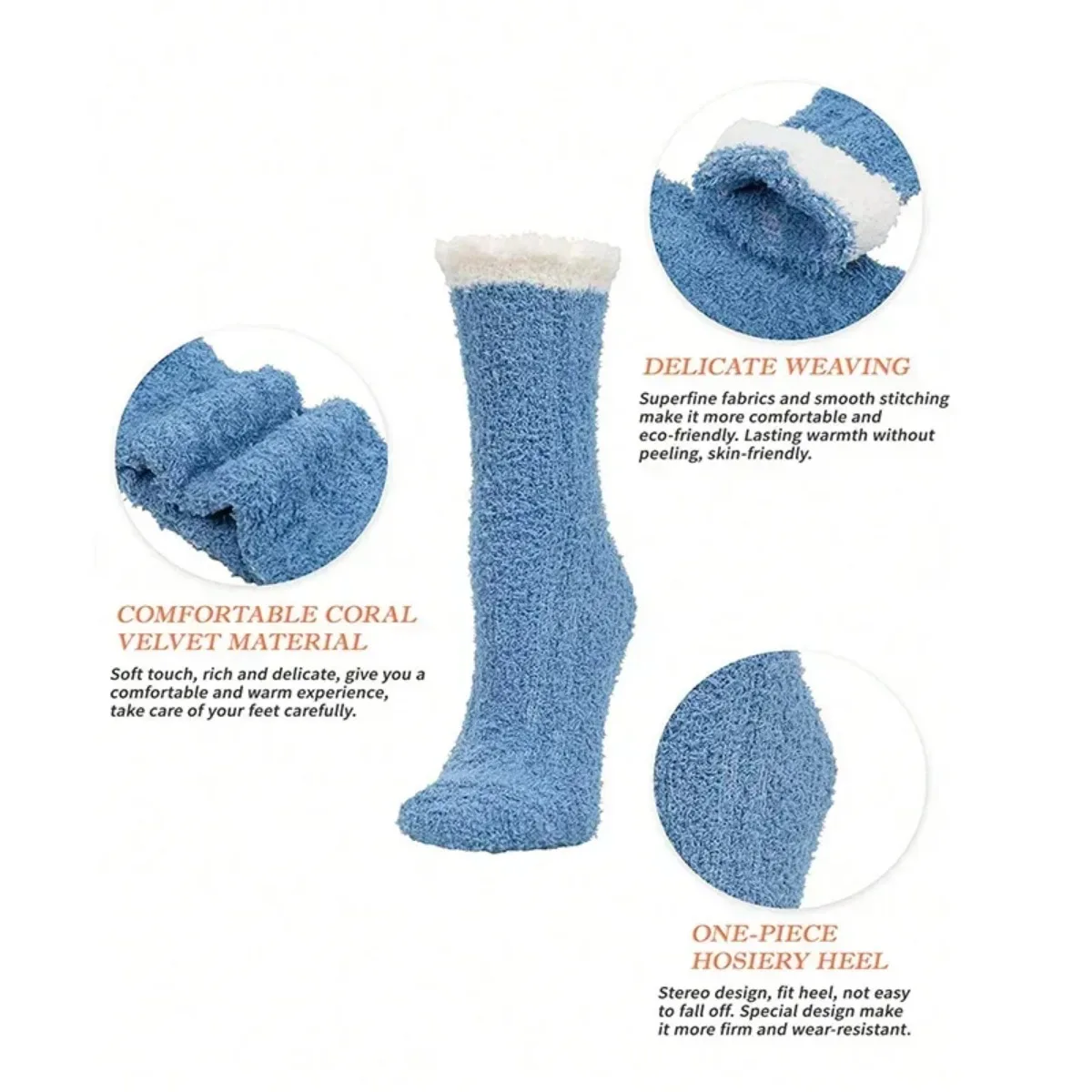 Fuzzy Thick Thermal Fluffy 4 Pairs Women's Winter Warm Socks Cute Home Slipper Socks Uses For Fashion Sleeping Socks Daily Wear view 6