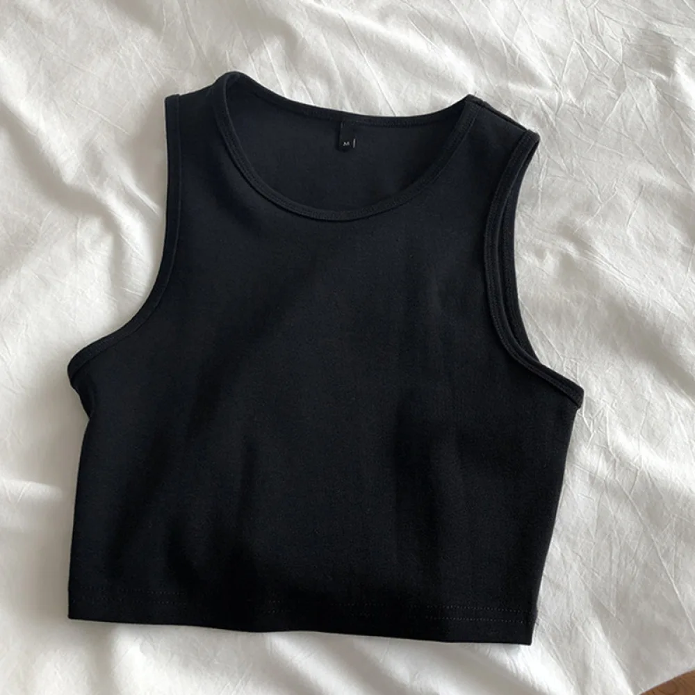Stylish Women Crop Top Sleeveless Ribbed Tank Summer Slim Fit Fashion Casual Streetwear Basic Undershirt Sexy Top Vest