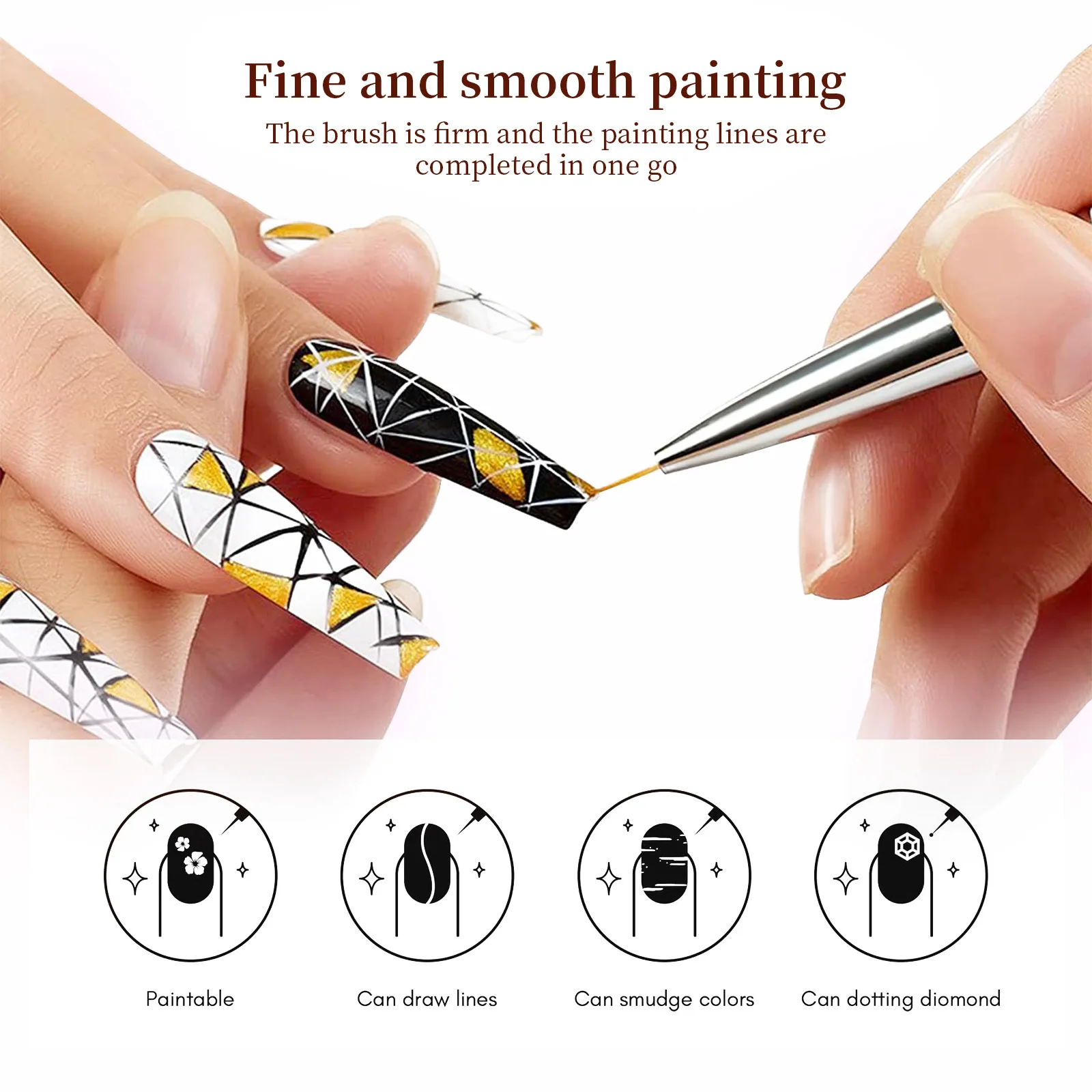 5Pcs Nails Brushes Design Art Drawing Tip Carving Dotting Pen Kits Nail Supplies Professionals Manicure Set Accessories Tools