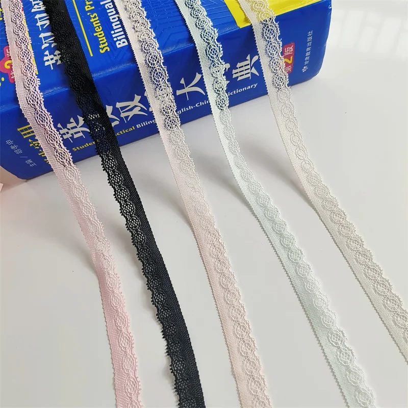 2023  1.5CM White Multicolored Cotton Lace DIY Clothing Edge Wrap Cotton Ribbon Tap e Cotton Material  S1222