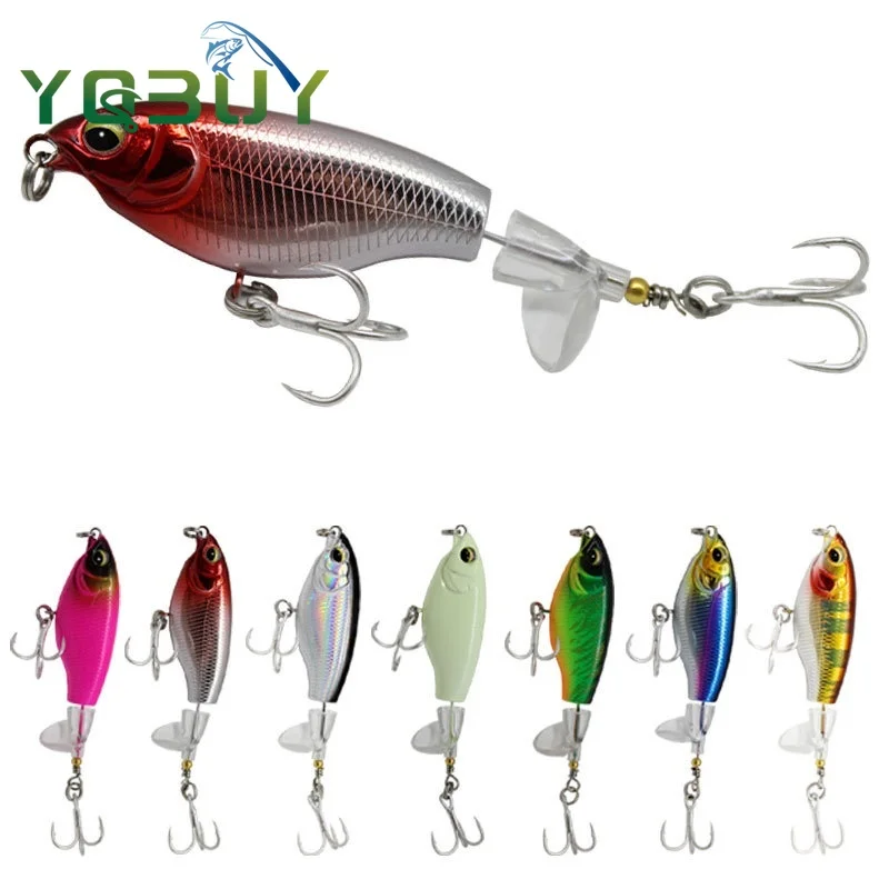 

Fishing Lure 6g 11g Rotating Tail Popper Floating Lure Propeller Tractor Sea Fishing Lure Hard Bait Floating Water Pencil