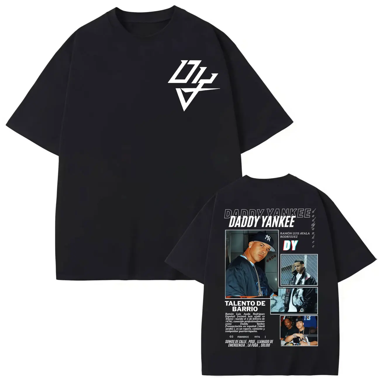 Rapper Daddy Yankee Graphic T Shirts Fashion Hip Hop Trend Short Sleeve T-shirts Men Women High Quality Cotton Oversized T-shirt