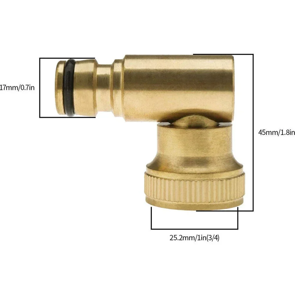 Garden Hose Brass Swivel Elbow Quick Connector 3/4 Inch Female Threaded Tap Connector Garden Hose Faucet Adapter Replacement