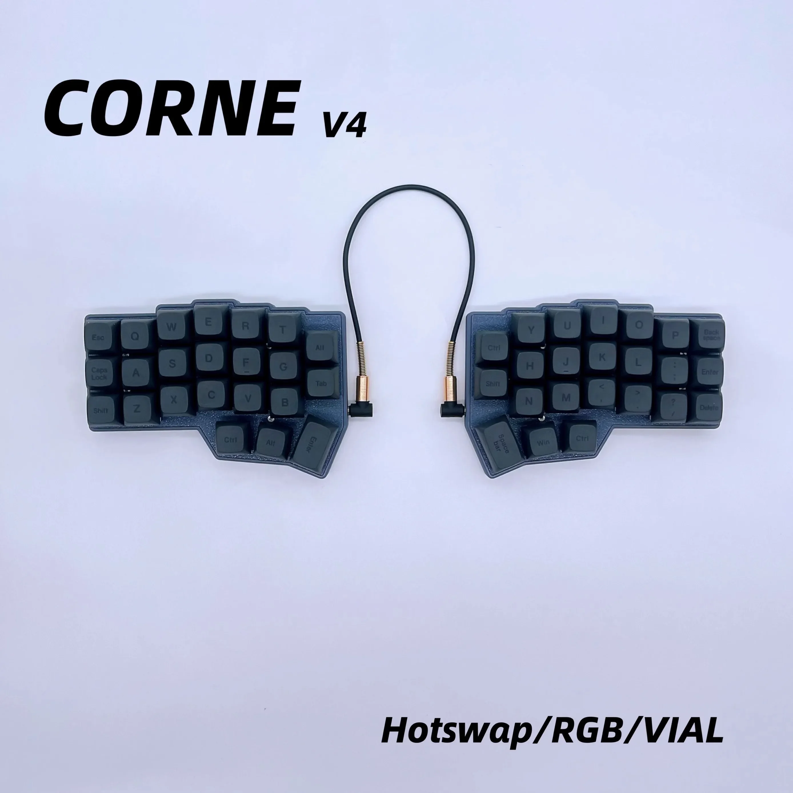 Corne V4 Split Mechanical Keyboard Kit Wired Keyboard RGB Customize Hot Swap Ergonomic Gaming Keyboard Support Vial PC Accessory