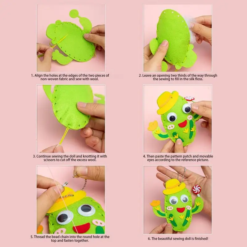 Children Sewing Animals Craft Kit Forest Creatures Sewing Felt Plush Animals Educational Sewing Set for Kids Beginners Gifts