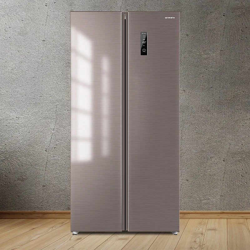 Touch Screen Black Stainless Steel 2 Door French Door Side By Side Refrigerator Fridge Freezer for Household Kitchen Smart