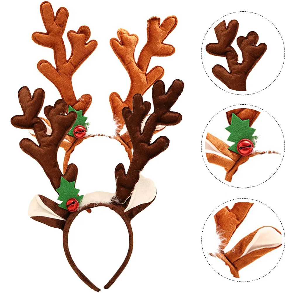

Big Deer Antlers Headband Christmas Hair Hoops Kids Photo Foam Reindeer Women Lovely Headdress Costume Prop Lightweight Safe