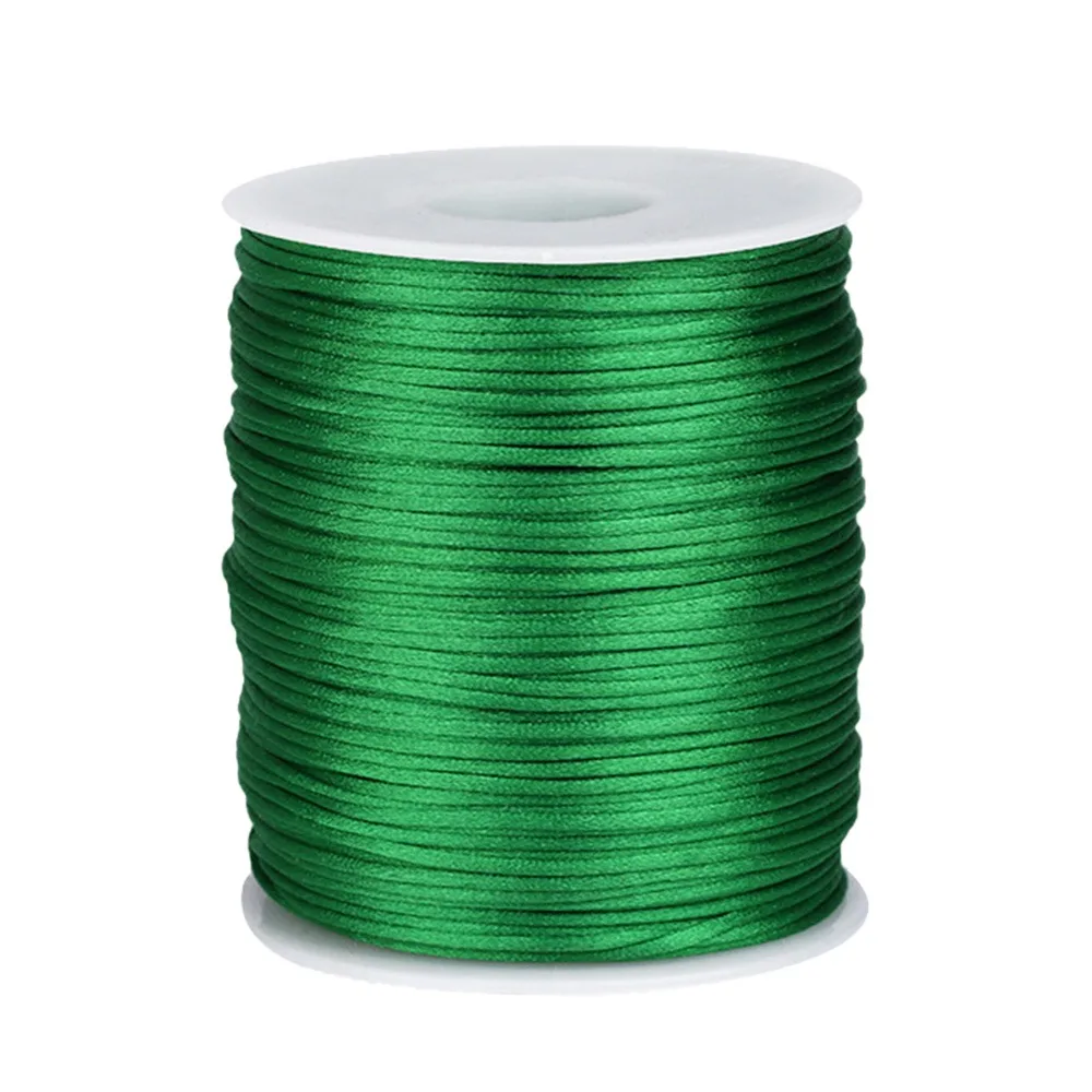 New 1.5mm Satin Cord 100M Solid Color Braided Cord Silk Rope