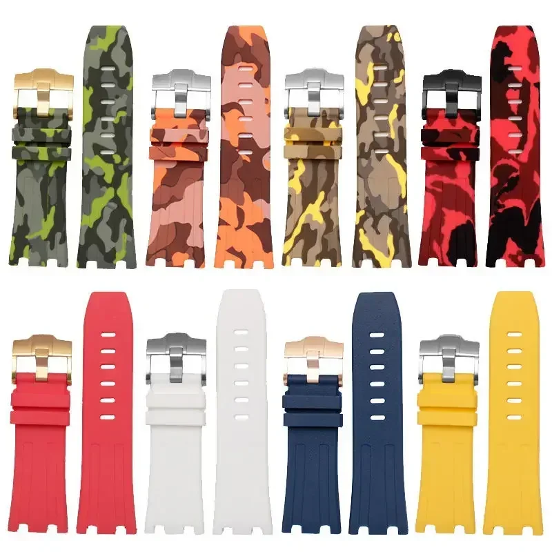 Silicone Watch Strap for AP Royal Oak Offshore 15710 15703 Waterproof Sweet-Proof Rubber Watch Band Accessories 28mm Wristband