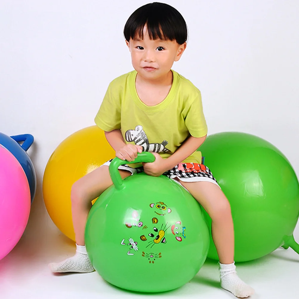 1pc Verdickte Springenden Ball Aufblasbare Übung Ball Springen Ball Bouncy Ball Griff Ball für Kindergarten Kinder (Zufällige Farbe