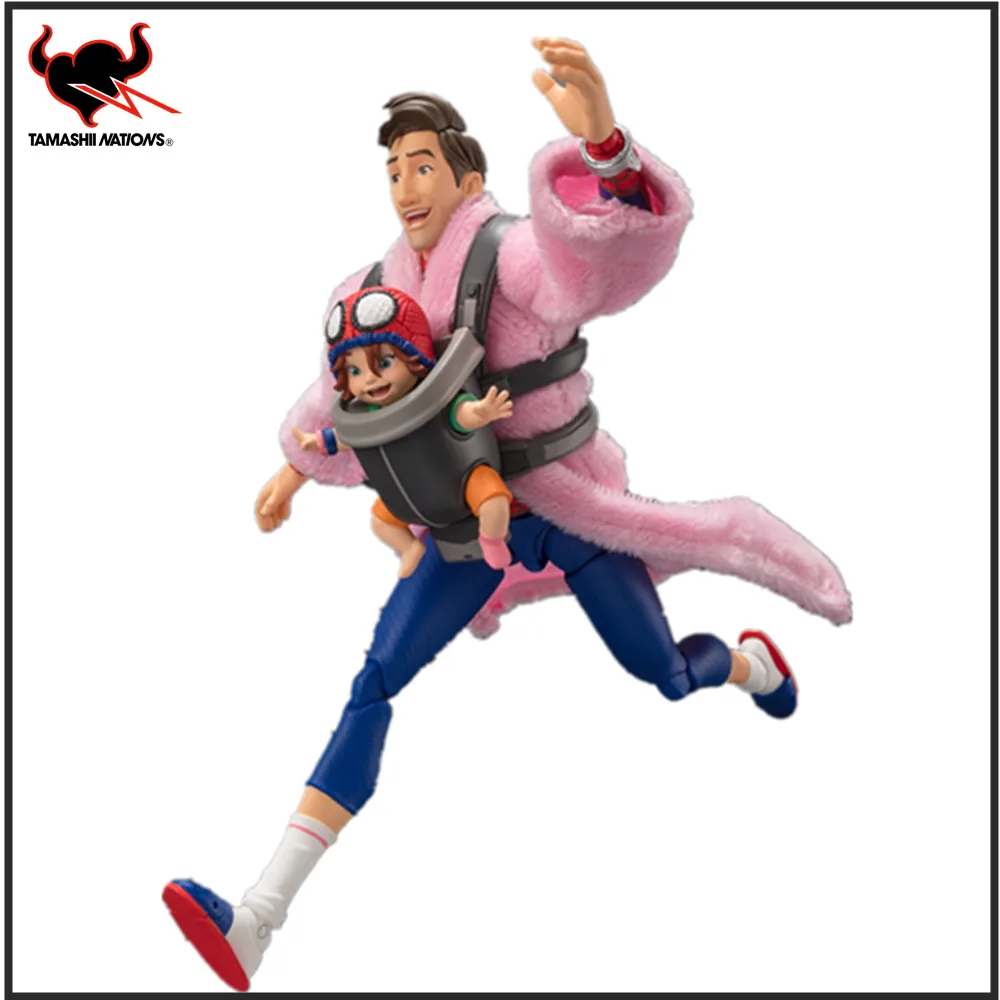 Original Bandai Anime Figure S.H.Figuarts Peter B.Parker & Mayday Parker Action Figure Toys Model Doll Collector