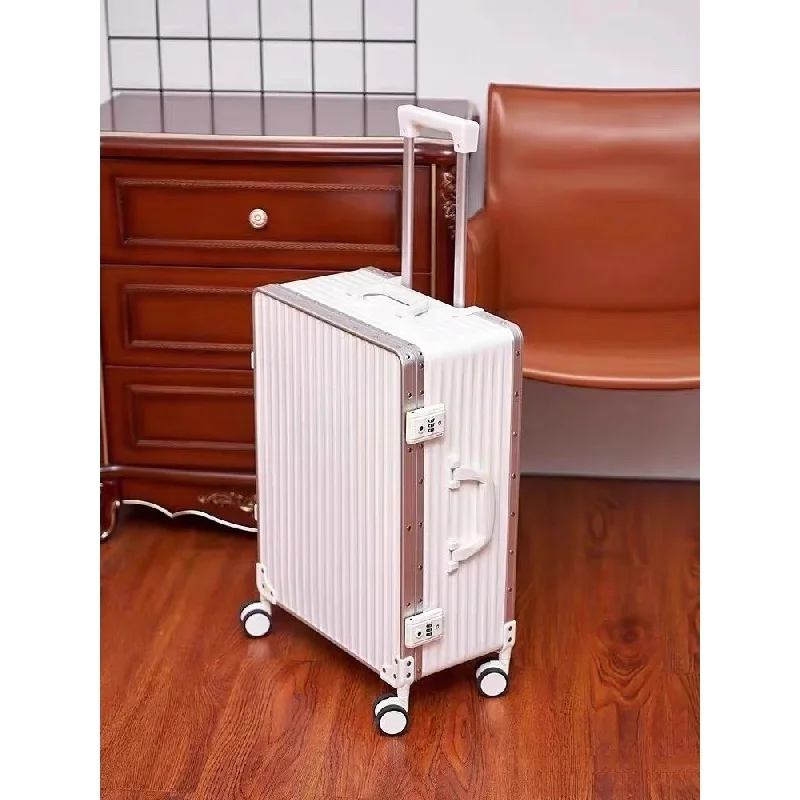 Valise à roulettes silencieuse avec cadre tout en aluminium, processus de conviviale rage, PC, grande taille, roue universelle, bagages à roulettes,