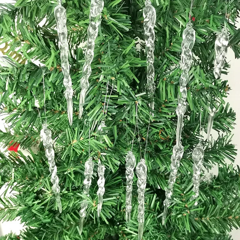 Obrázek 5: (12pcs/pack) vánoce strom přívěsek plastový průhledná led kužel dekorace vánoce dekorace pro ruční DIY domácí dekorace