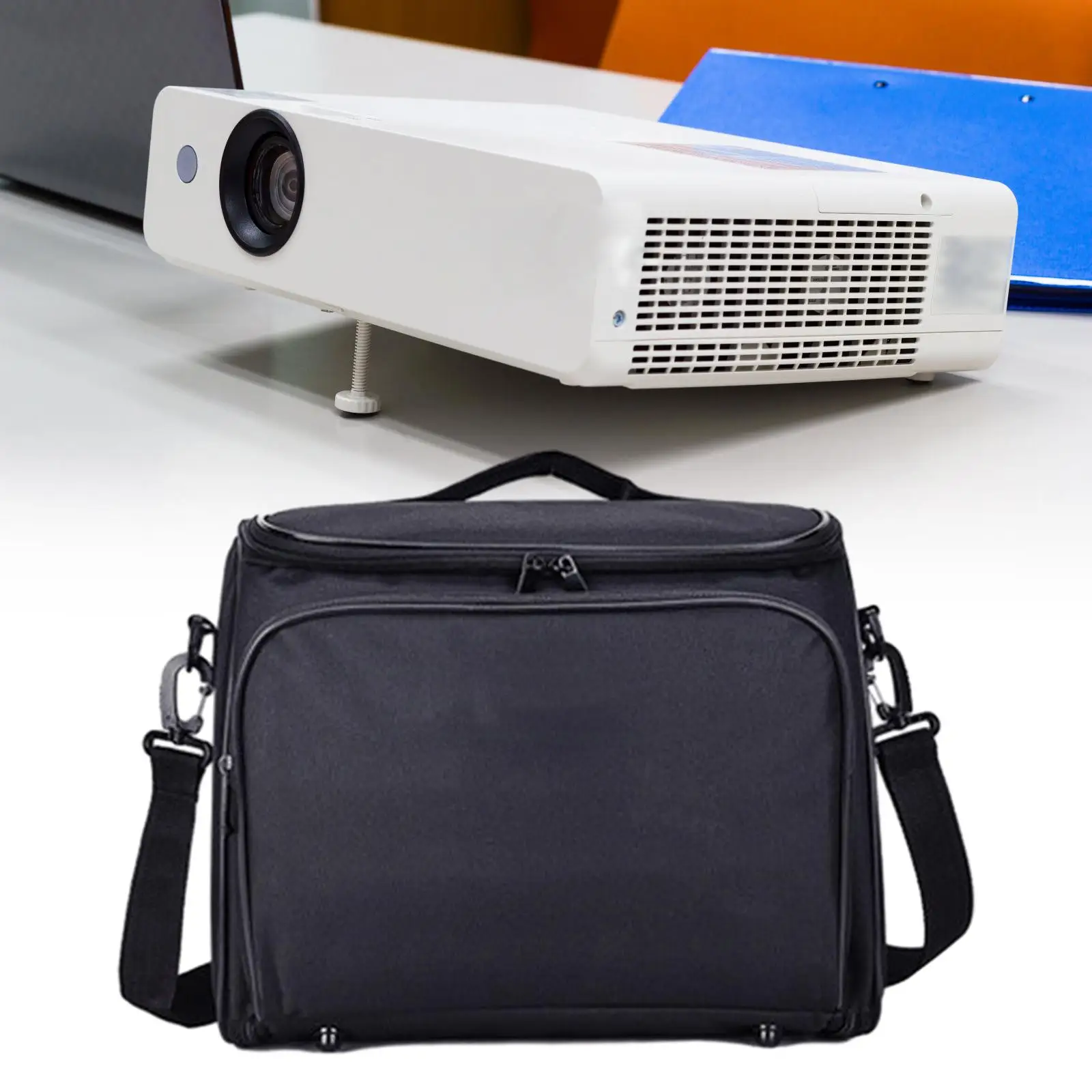 Projector Storage Bag with Storage Pockets Lens Storage Bag Portable Multifunctional Tool Bag Sleeve Travel Bag Video Projector