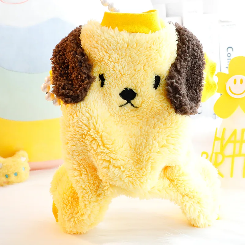 

Sanrios Autumn and Winter Thicken Pet Home Clothes Kawaii Pompom Purins Cartoon Cute Cat Dog Towable Soft Pet Clothing Fashion