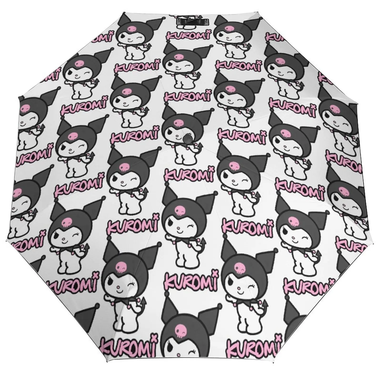 

8-рулочный тройной автомобильный зонт, ветрозащитный солнцезащитный козырек Kawaii Kuromi, мультяшный зонт, автомобильный модный складной компактный зонт