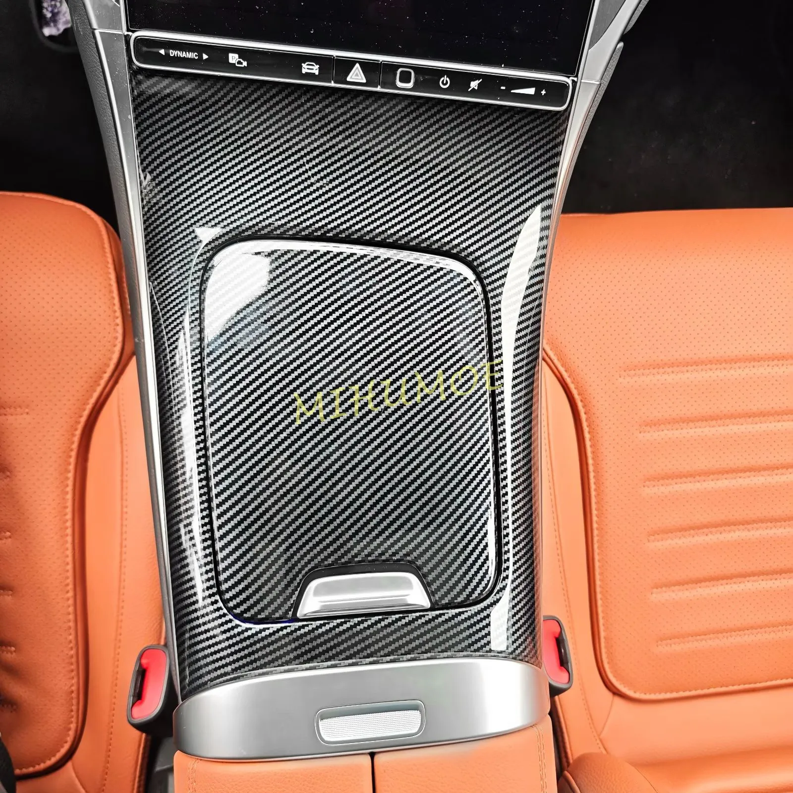Carbon Fiber Gear Shift Panel Cover Overlay For Mercedes GLC200 GLC300 GLC43 X254 C254 2023 2024 2025