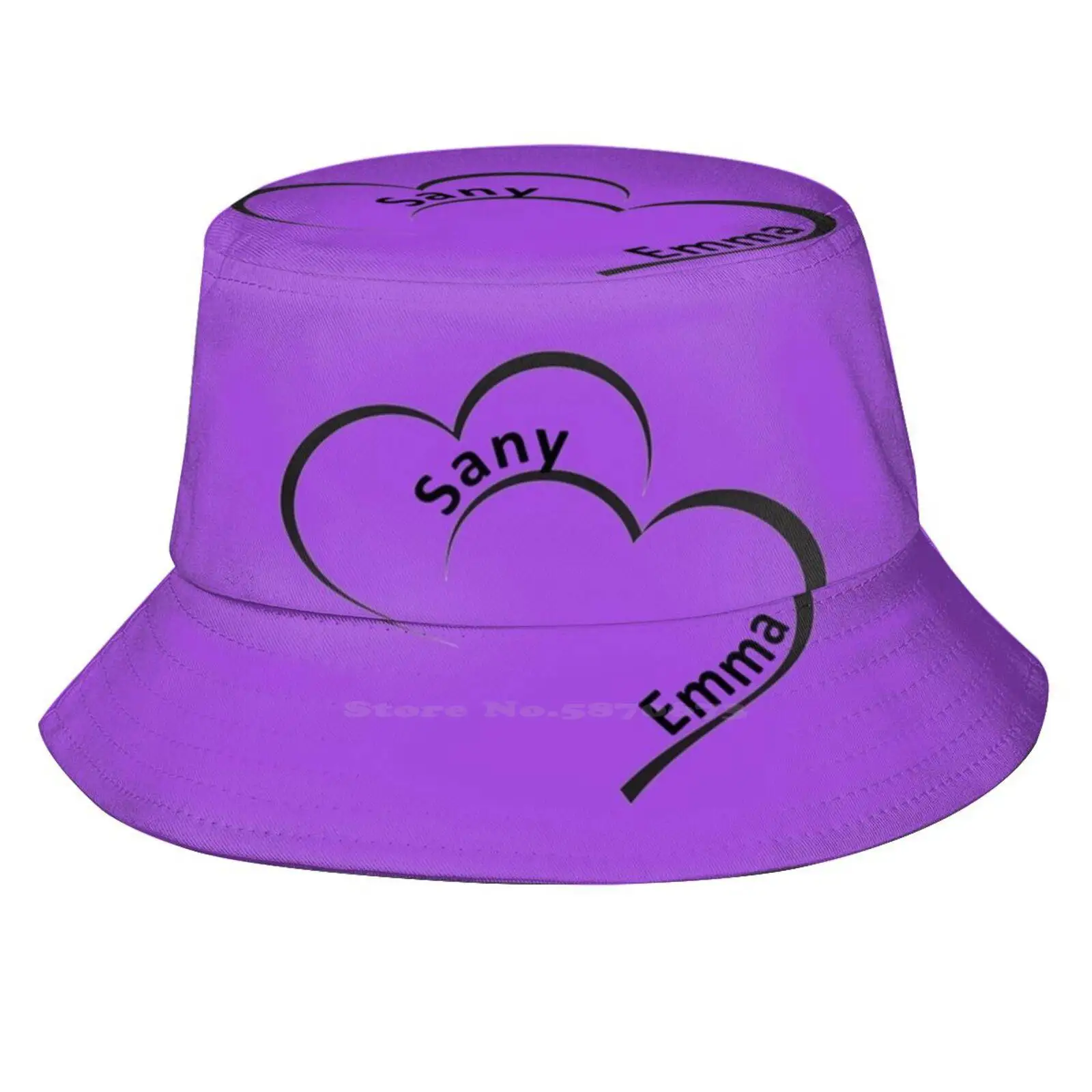 Sany And In Interconnected Hearts Uv Protection Foldable Bucket Hats Women Men Sany Emma Interconnected Hearts Waynes