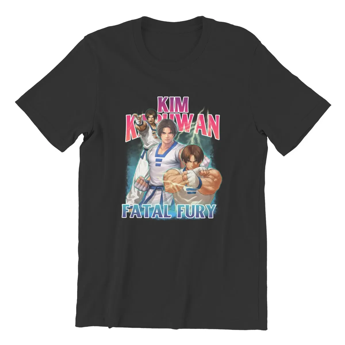 Kim Kaphwan KOF Bootleg Anime King Of Fighters video game T-Shirt for Men Cotton vintage Men's clothing Oversized  plus size te