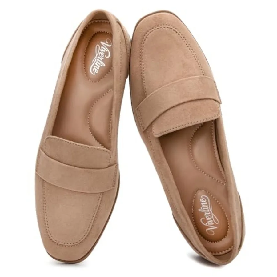 Womens Loafers Shoes - Slip On Casual Business Shoes for Women with Comfortable Memory Foam Insoles - Suede/PU Leather Flats Sh