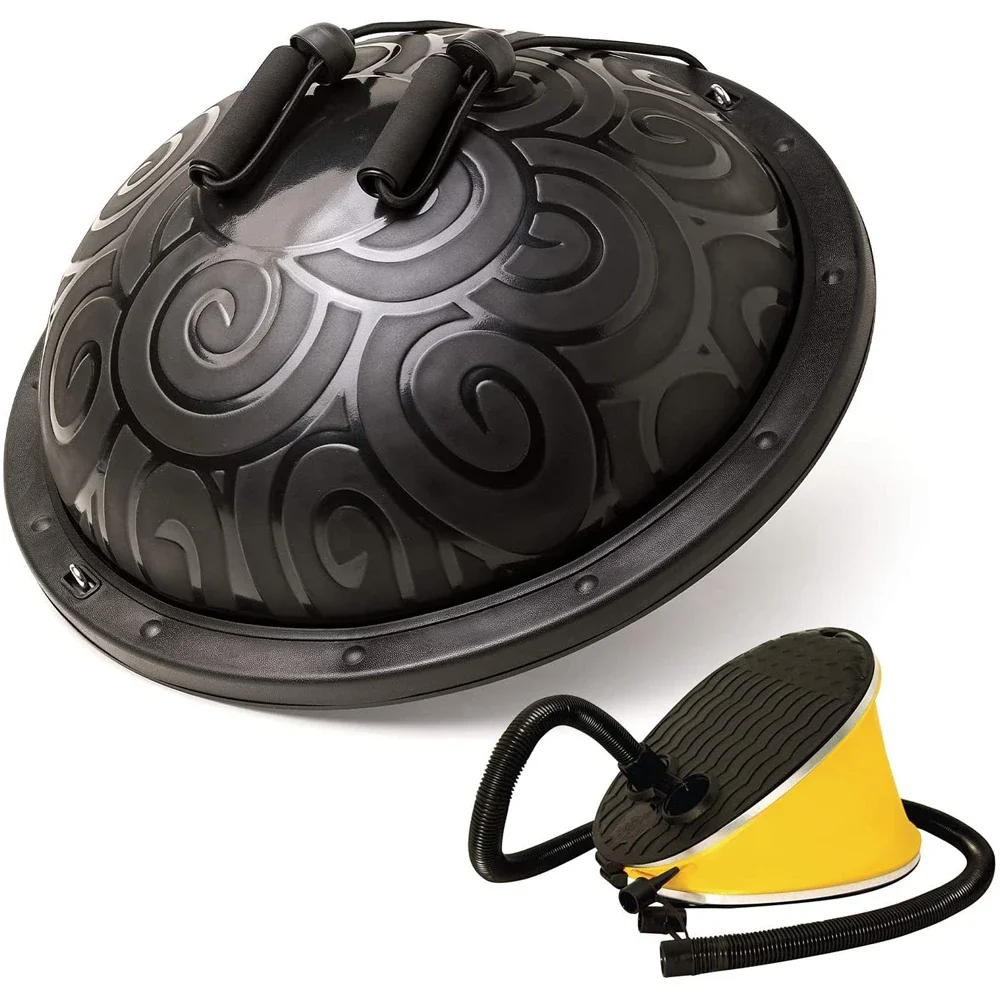 Balance Ball with Resistance Bands, Matte Surface Exercise Ball, Slip Resistant Yoga Half Ball for Balance, Stability
