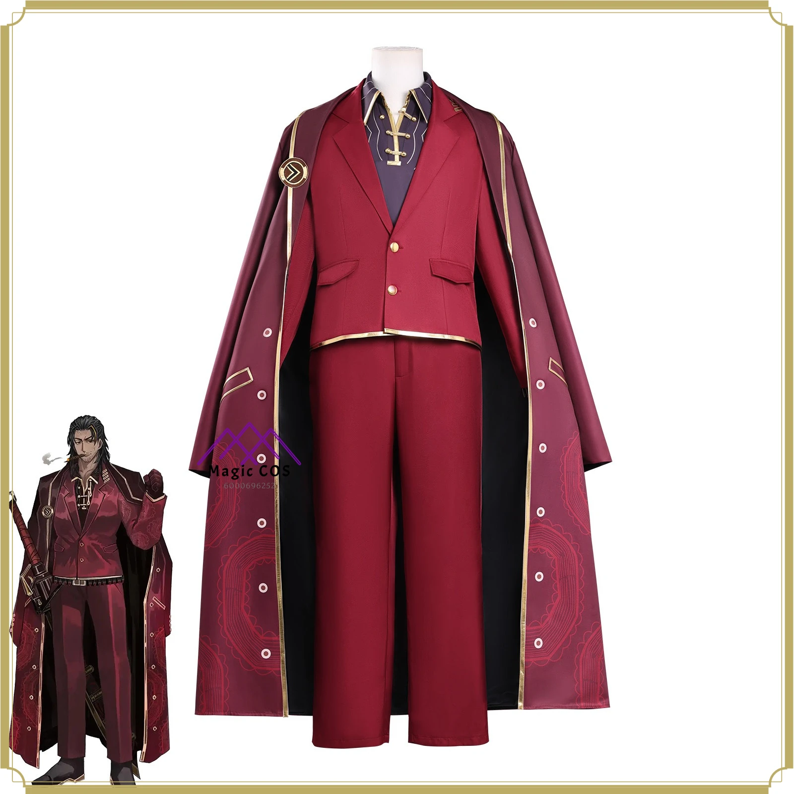 

High Quality Game Cosplay Costume - Limbus Company LCB Lei Heng Men's Commander Style Full Set Anime Clothes Party Suit