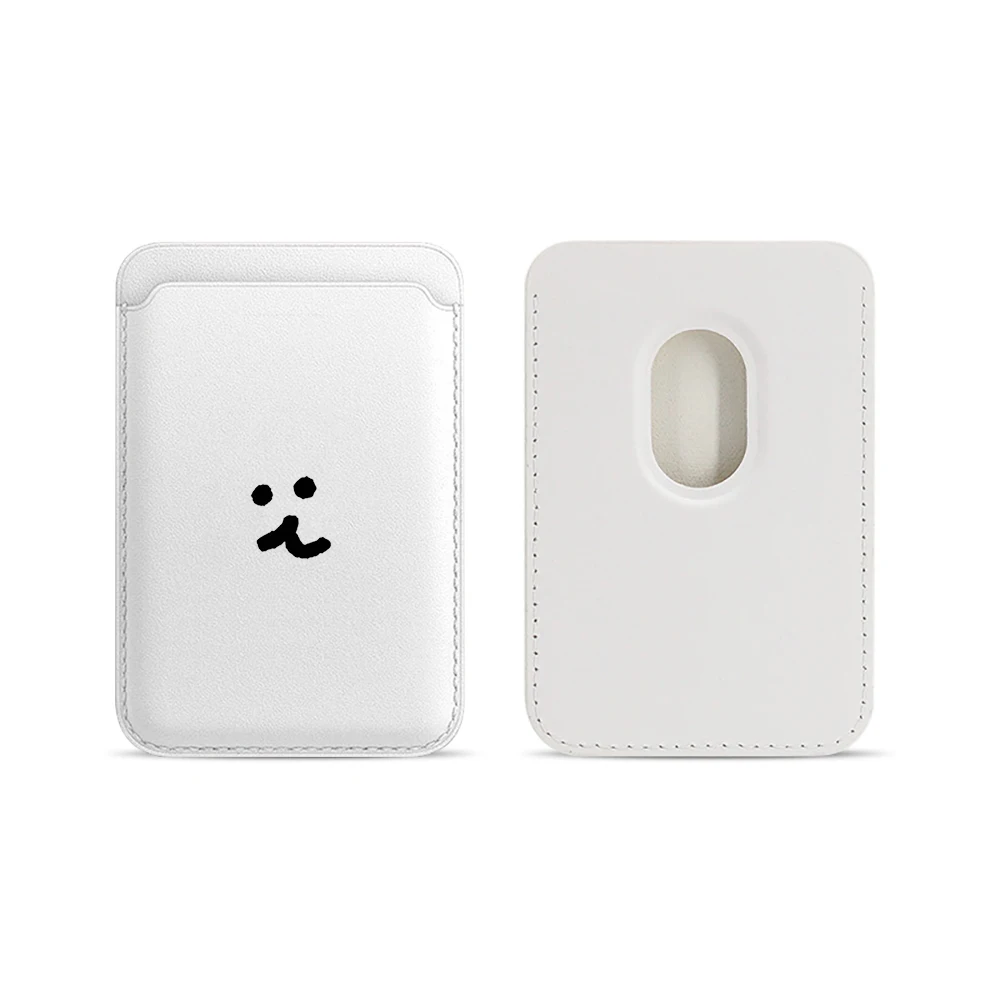 Minimalistisches, niedliches Leder-Kartenetui für Magnetische Hüllen, geeignet für alle iPhones mit Magsafe-Kartenfunktion. – Detail 5