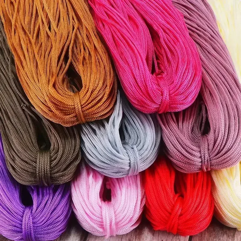 200 M/lotto 3mm Colore Cavo di Nylon Filo Crochet Linea Vuota Macrame FAI DA TE Tessuto A Mano Braccialetto Intrecciato Artigianato/Scarpe