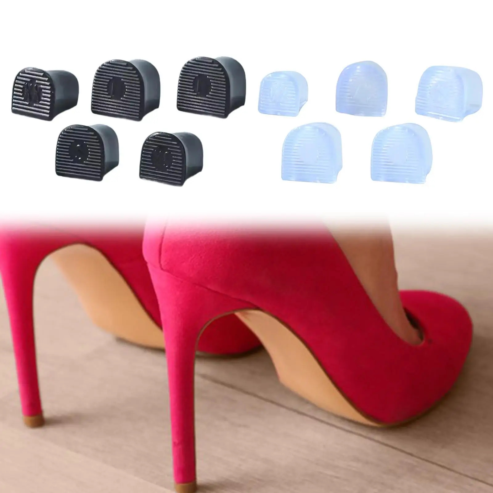 5Pcs Heel Cap Protectors Wedding Outdoor Events Protective Non Slip Women Noise Reducing Heel Covers Replacement Heel Savers