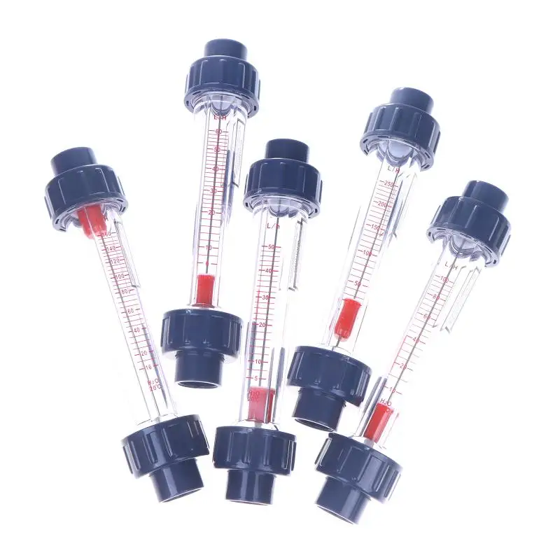 DN15 Short Plastic Flow Meter PVC Rotameter 20mm Bore with Guide Rod, 1/2