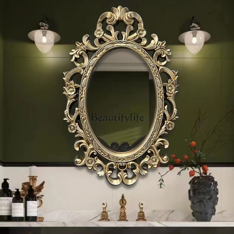 

luxury decorative mirror three-dimensional carved picture frame enigma mirror American