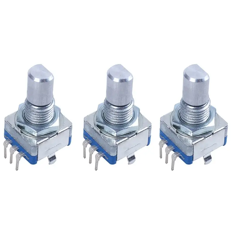 

A70Z Fafa】3X 20-Point Shaft Detents Encoder And 360 Degree Rotary With Push Button Blue + Silver