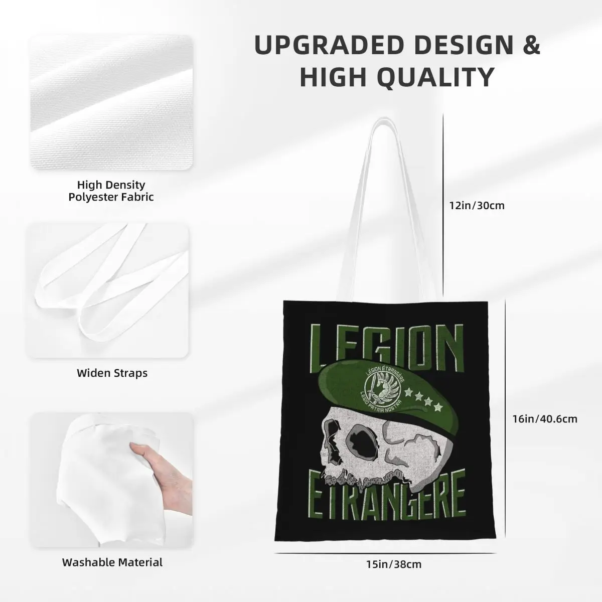 Legion Etrangere Foreign France Military Shopping Bags Folding Canvas The Tote Bag Women Shoulder Tote Travel Handbag