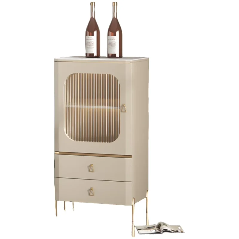 

Light luxury wine cabinet glass door display cabinet living room TV side household simple wall