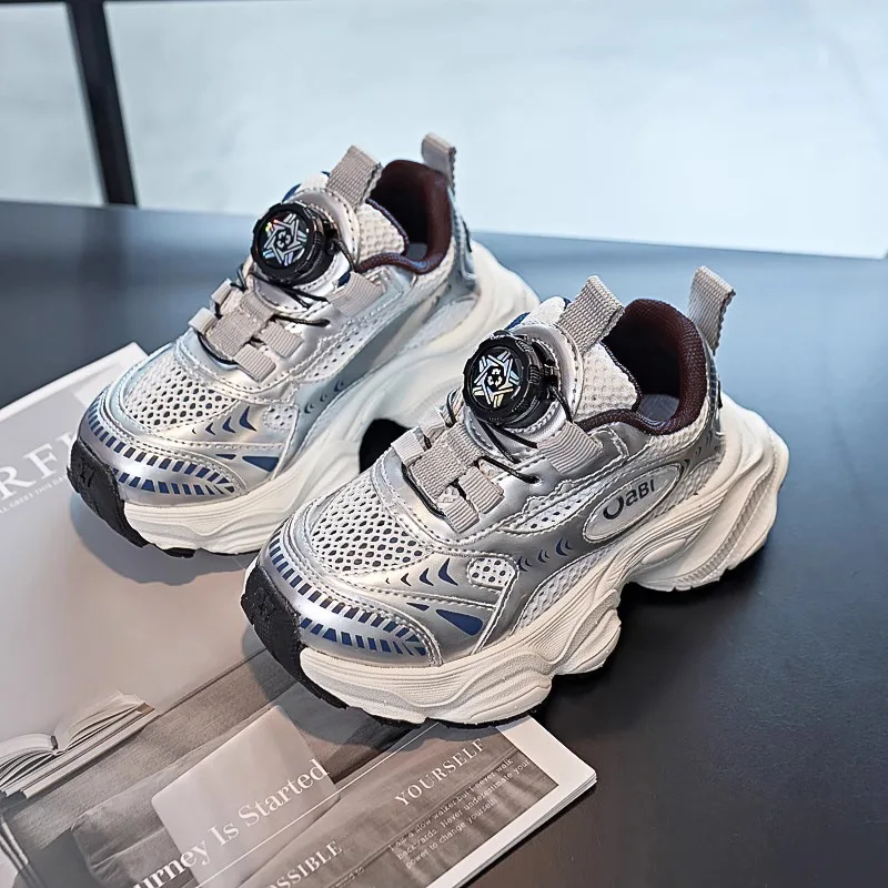 New Summer Kids Mesh Dad Shoes Children Soft Sole Thick Sole Casual Shoes Boys Girls Student Sports Shoes Campus Casual Shoes