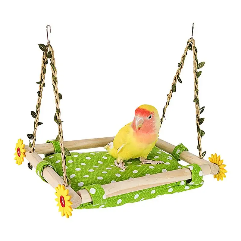 Parrot Swing Square Cradle Bed Toy Parakeet Climbing Perch Stand Toy Hanging comfortable Bird Trapeze Swing Birds Supplies