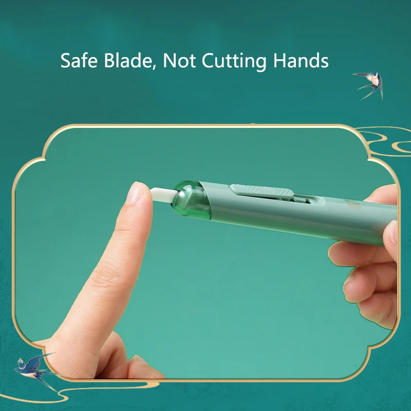 Deli Pen Shaped Box Cutter Practical Tool,Ceramic Blade Adjustable Length Anti cutting Injury ,For Cutting Paper Unboxing knife
