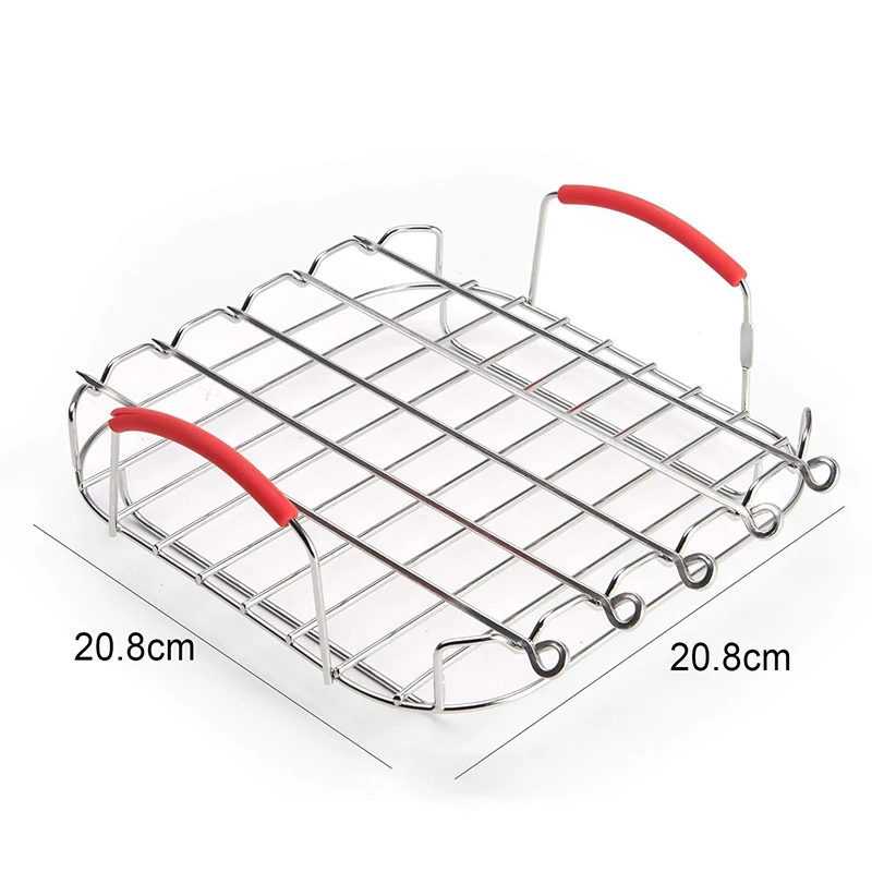 8 Inch Air Friteuse Accessoires Vierkante Airfryer Grill Spies Rack Houder Oven Taart Bakpan Voor 5.5L COSORI Ninja Philips Mand
