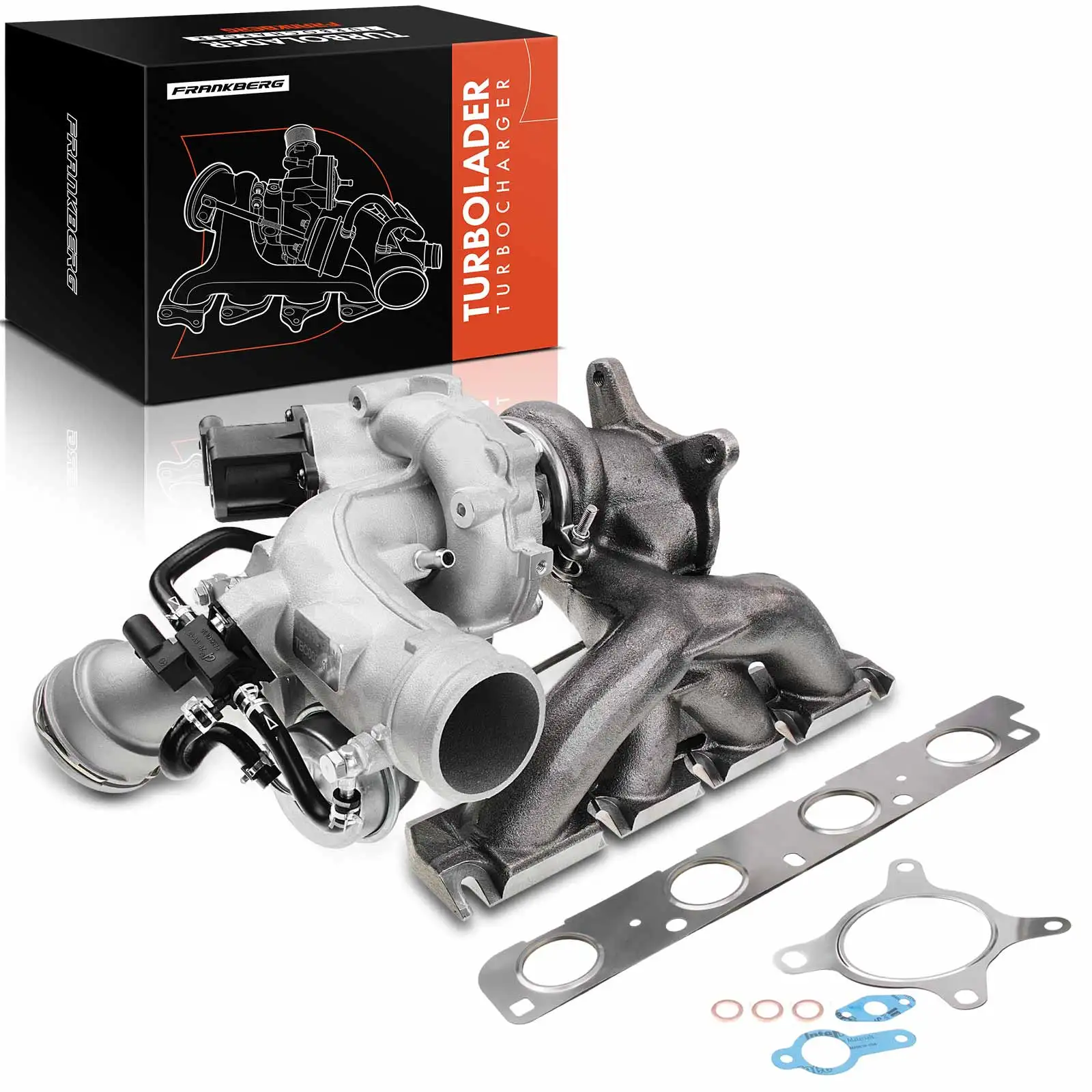 Frankberg 1x Turbolader Abgaskrümmer Einheit für VW Golf Passat Sharan Tiguan Audi A3 Cabriolet Sportback Q3 TT Seat 06J145702T
