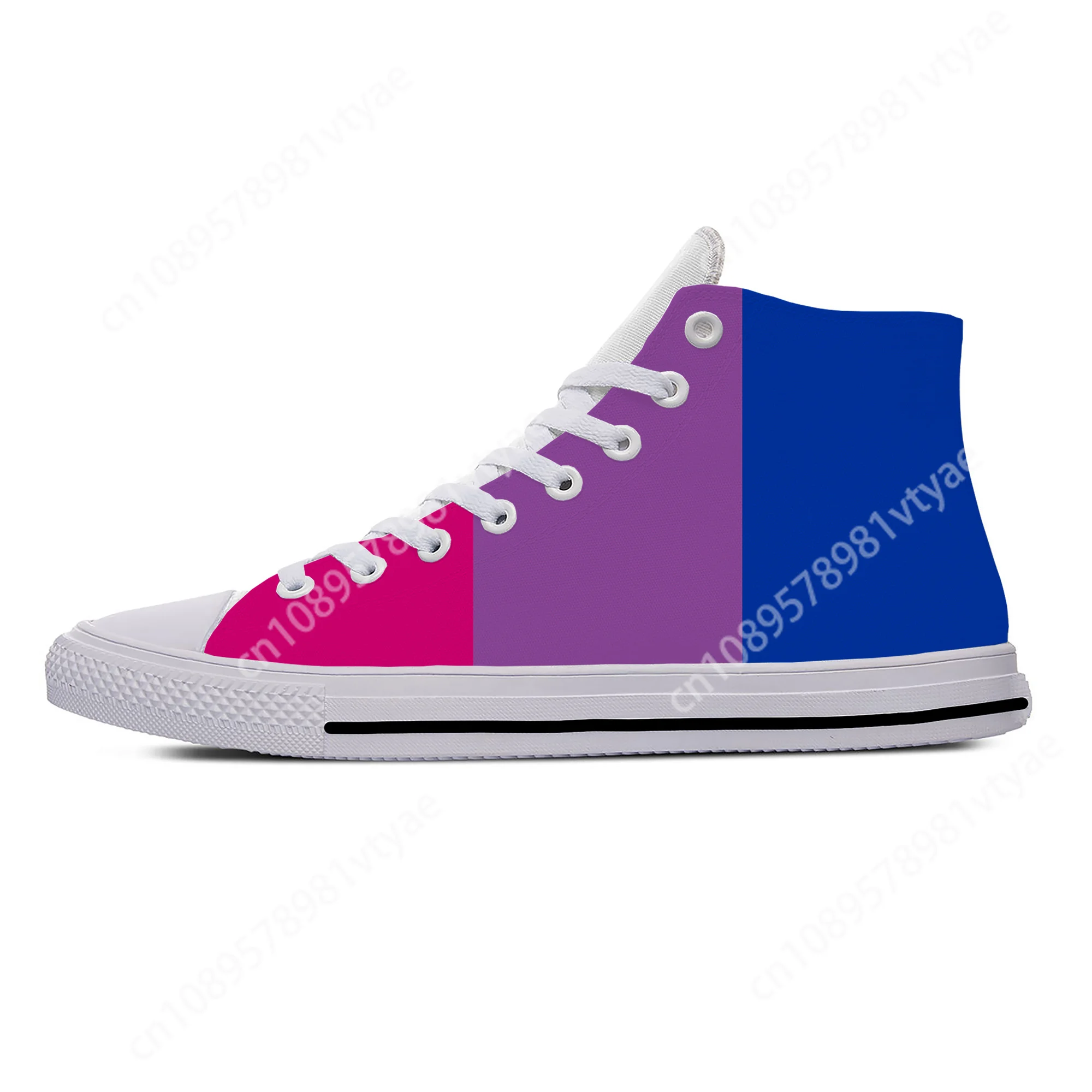 

Bi Bisexual Bisexualy Pride LGBT Flag Cool Funny Hot Casual Shoes High Top Board Shoes Lightweight Breathable Men Women Sneakers