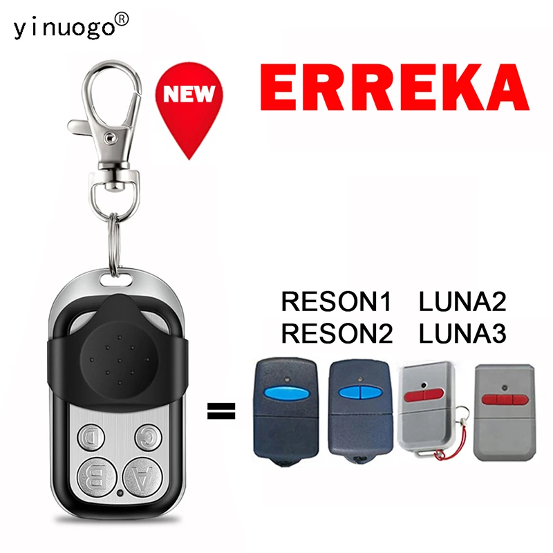 ERREKA RESON1 RESON2 LUNA2 LUNA3 Garage Door Remote Control Opener 433.92MHz Fixed Code ERREKA Wireless Transmitter