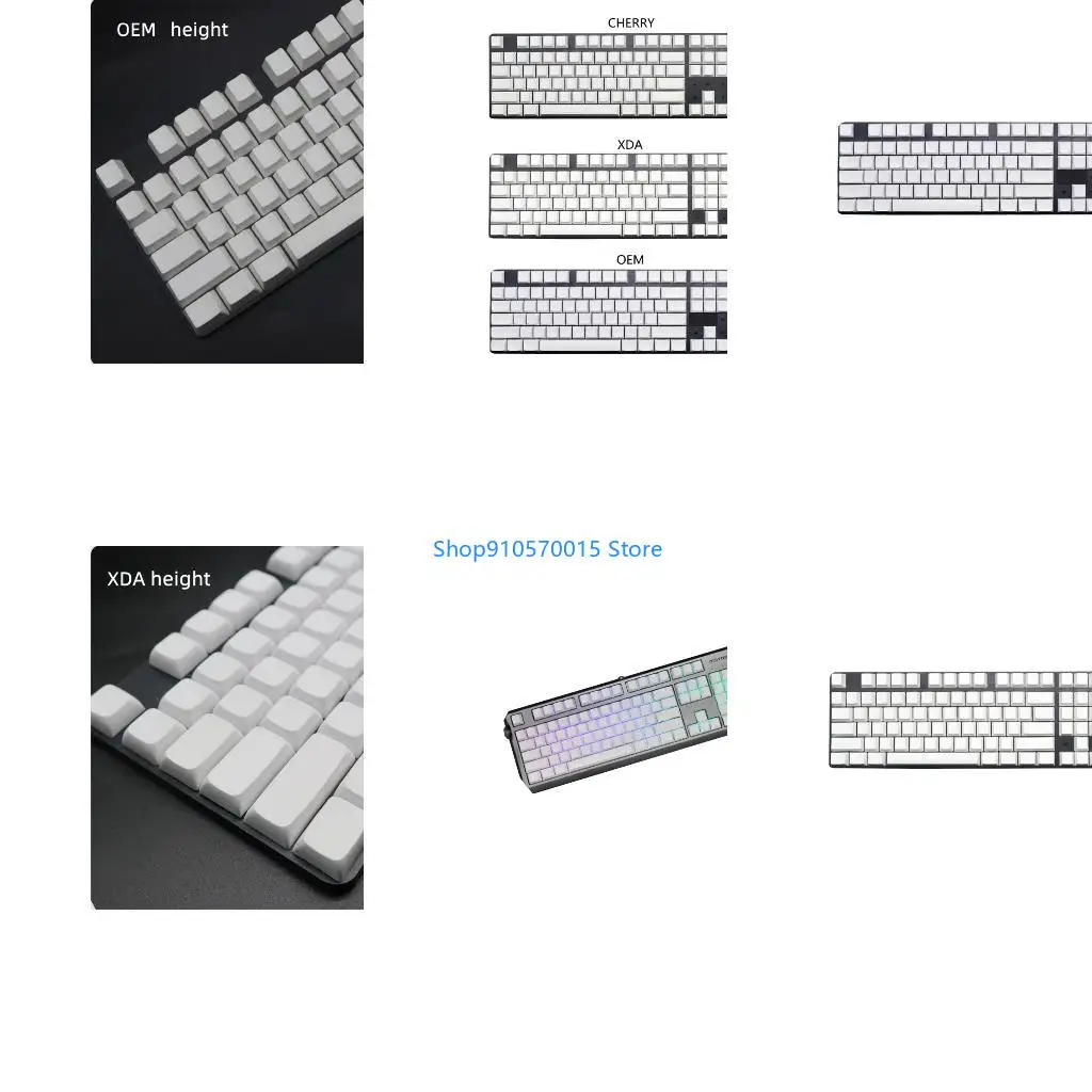 B95C 108 PBT Blank Keycaps Cherry OEM XDA Profile Gamer No Letter White Keycap for Cherry MX Switches Mechanical Keyboard
