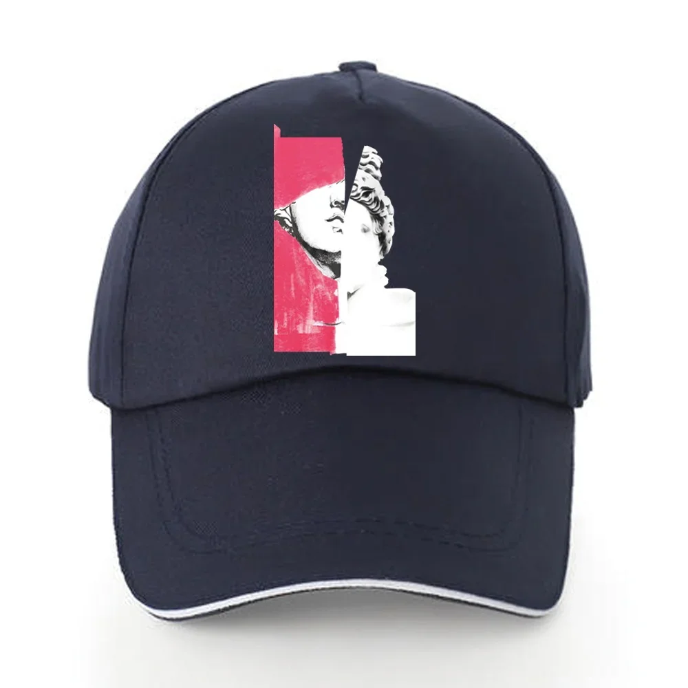 Baseball Caps Women Summer UV-proof Visors Hats Sculpture Print Pure Cotton Adjustable Back Buckle Hat Men Outdoor Sport Sun Cap